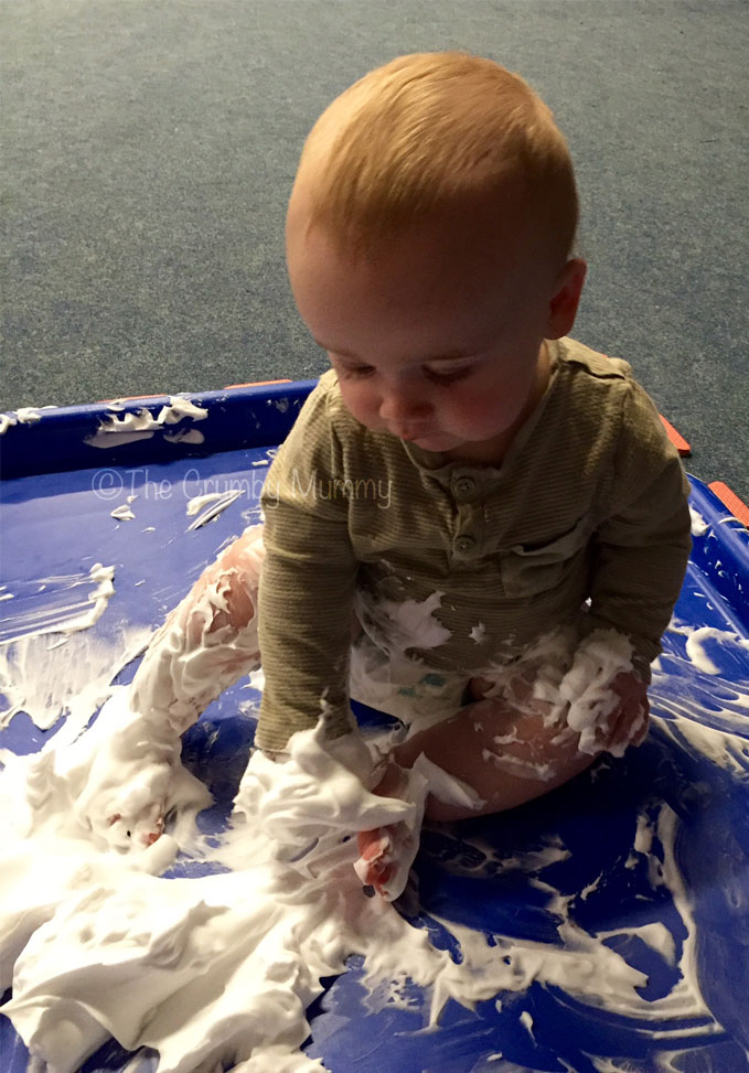 shaving foam play