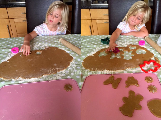 Cutting out ginger biscuits