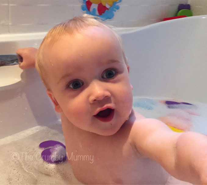 baby in the bath