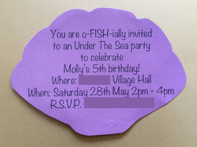 under the sea party seashell invitation wording