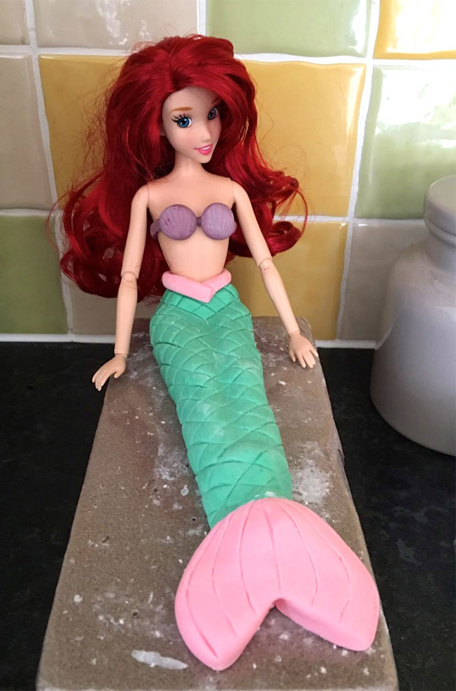 diy little mermaid cake topper