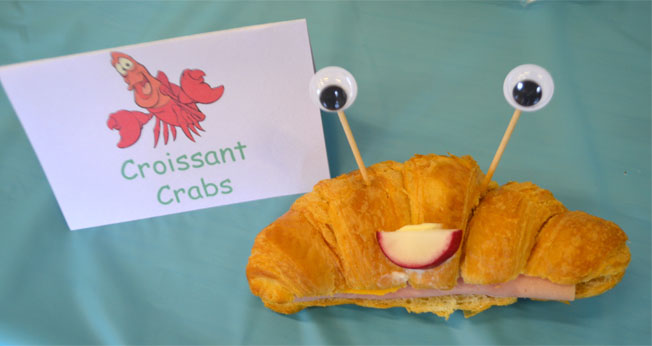 under the sea party food croissant crabs