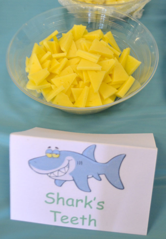 under the sea party food cheese made to look like sharks teeth