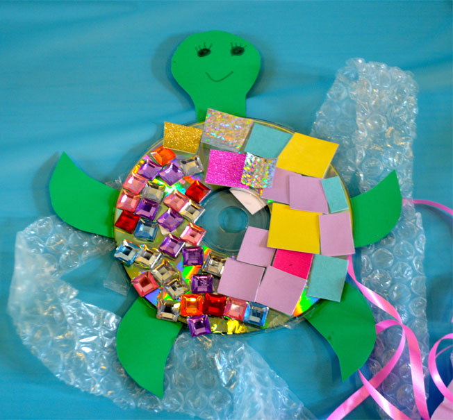 how to make a turtle from a cd